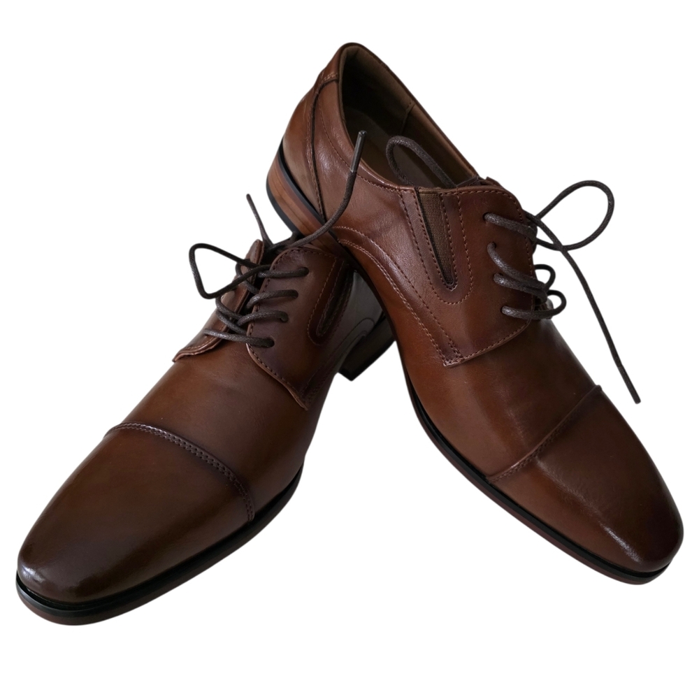 Guess Sulai Faux Leather Loafers Shoes Men's Dark Natural Size 7.5